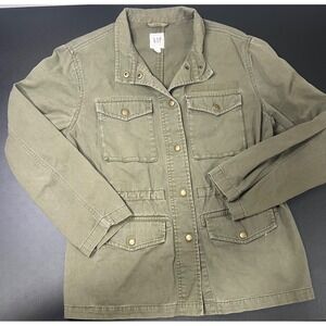 Military Style Jacket 4 Pockets Army Green Gap Women's size Medium